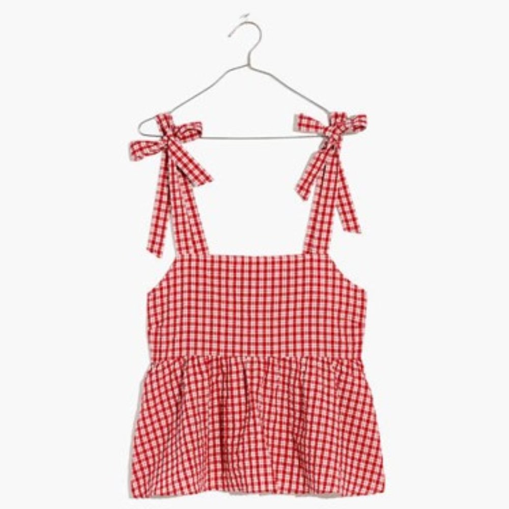Madwell Seersucker Tie-Strap Top - NWT